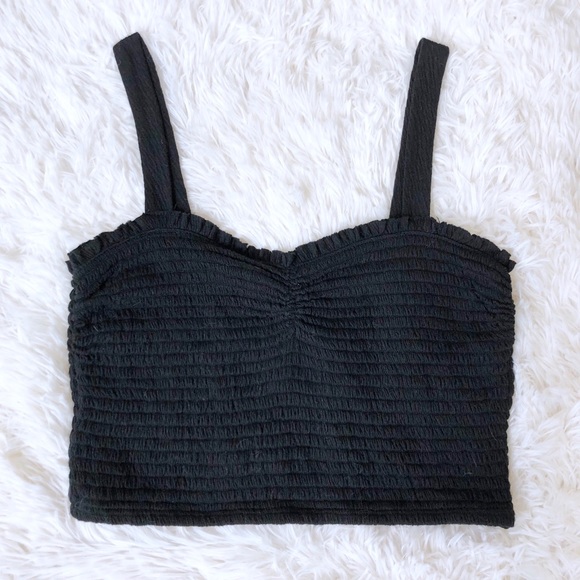Forever 21 Tops - Black Smocked Crop Top